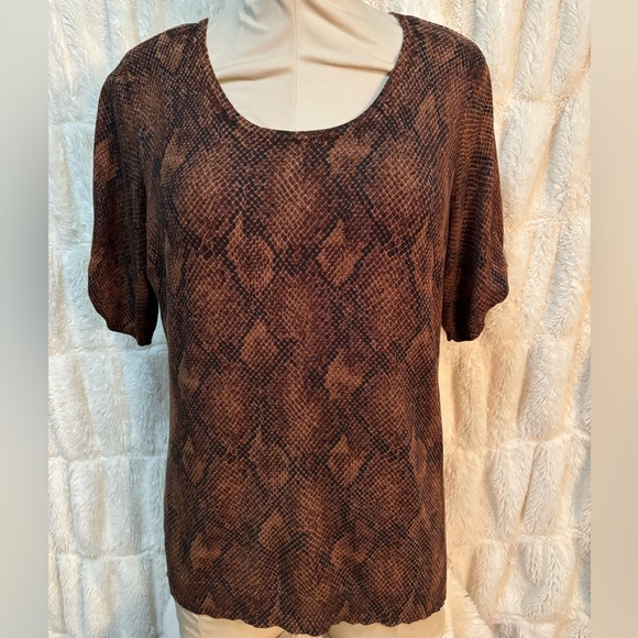 WHBM brown python print top size large - Picture 1 of 3